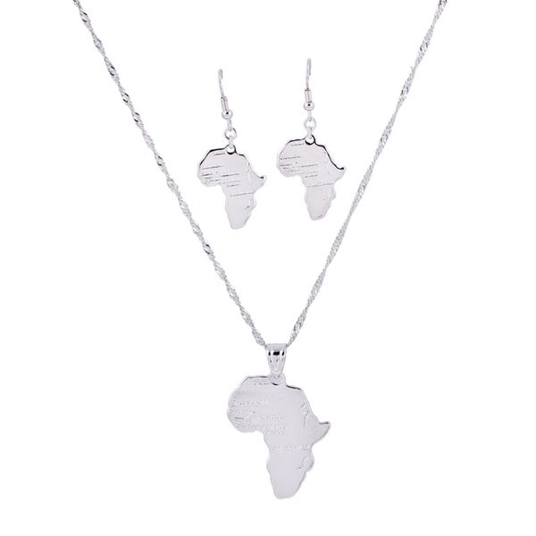 

silver rose gold africa map pendant necklace with rhinestone hip hop jewellery