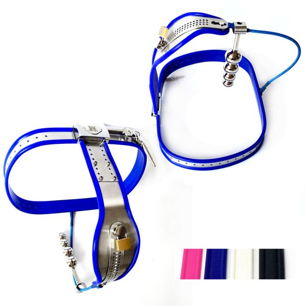 Cinture di castità femminile Vita curva regolabile, Giocattolo in acciaio inossidabile 3 colori Scegli dispositivo bondage + Giocattoli masturbazione plug anale per donne G7-5-42