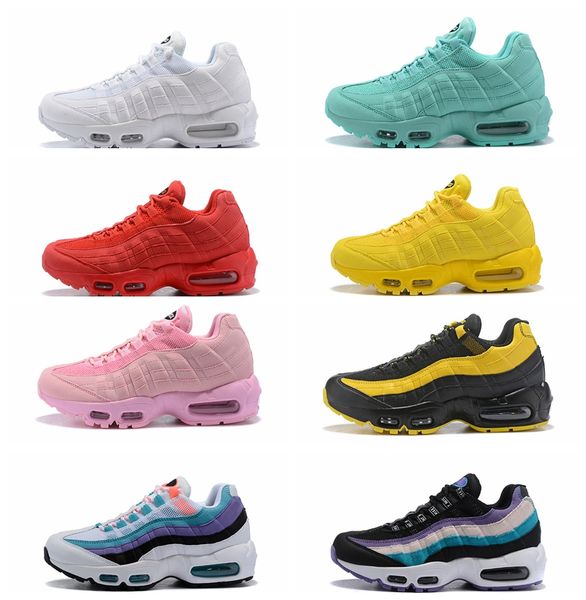 

2018 classic 95 womens shoes og pink white black yellow red frequency green greedy running breathable sports sneakers 95s cushion us5.5-8.5
