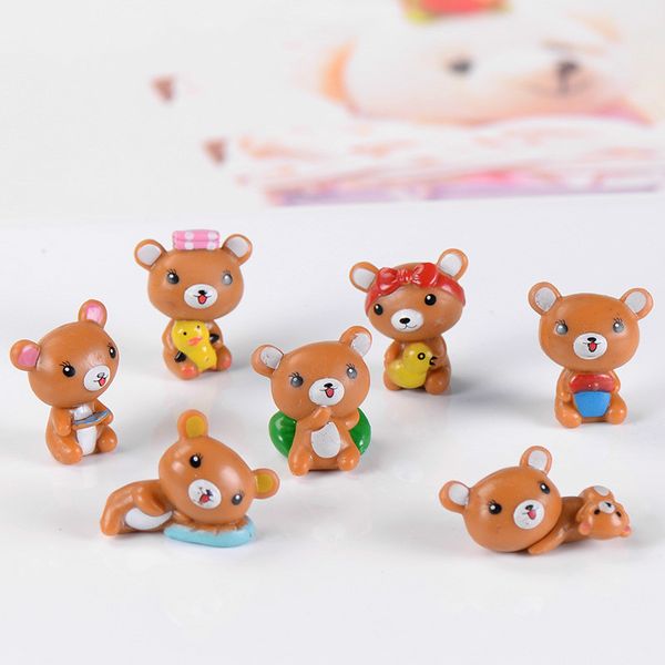 

12 стилей мини мультфильм медведь миниатюры для террариума сказочный сад украшения мох микро пейзаж украшения бонсай горшок для растений акс