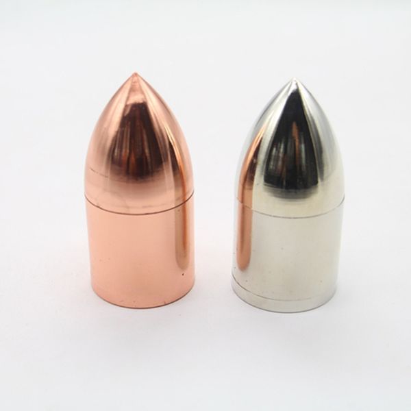 Il più nuovo Cool 35MM Bullet Shape in lega di zinco Mini Herb Grinder Spice Miller Crusher Alta qualità Bellissimo design unico Il più forte DHL magnetico