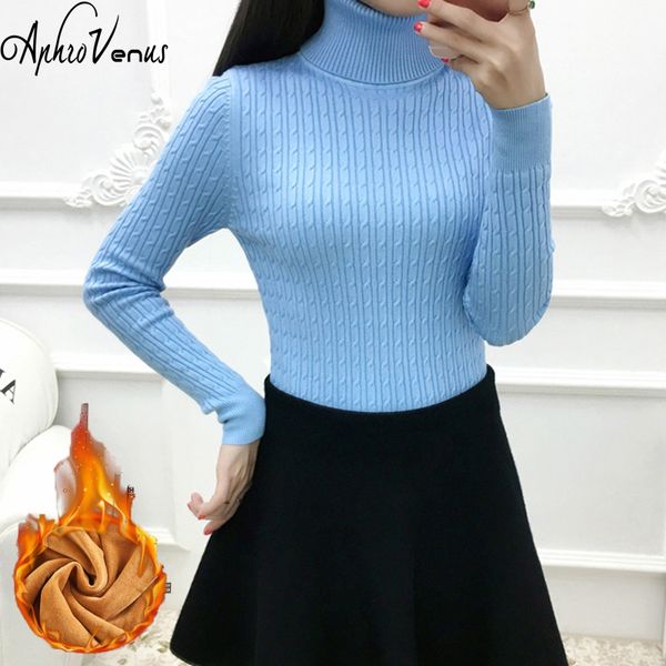 

2018 new women thicken warm sweaters winter autumn sweater lady long sleeve warm high collar jumper thin knitted sweater, White;black