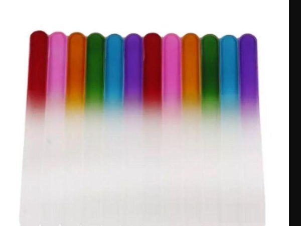 

colorful glass nail files durable crystal buffer nailcare nail art tool manicure uv polish tool nail files, Yellow