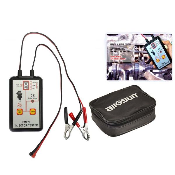

professional fuel injector tester 4 pulse modes auto injector detector 12v fuel system tool car nozzle diagnosis instrument all-sun em276