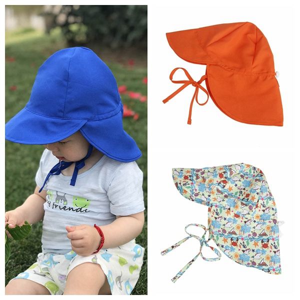 Großhandel - 14 Arten Neuankömmling UV-beständiger Outdoor-Hut Kinder-Sommersonnenhut Kinder Polyesterkappen für Kinder Jungen Mädchen Sonnenschutzhut