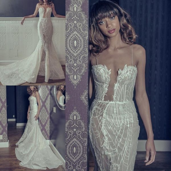 

2019 пляжные свадебные платья спагетти кружева развертки поезд длиной до пола лето boho свадебные платья хиппи западно-чешские свадебное пла, White