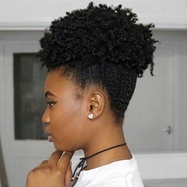 Heißer Stil Afro Short Kinky Curly Pferdeschwanzbrötchen billiges Haar 100g 120g 140g Remy Jungfrau menschliches Haar Pferdeschwanz für schwarze Frauen