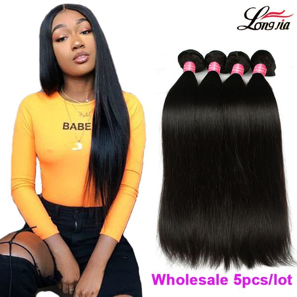 

8а оптовая перуанский прямые волосы 8-28 дюймов перуанский прямые волосы ткать пучки сделки 5 шт. / лот девственные прямые человеческие воло, Black