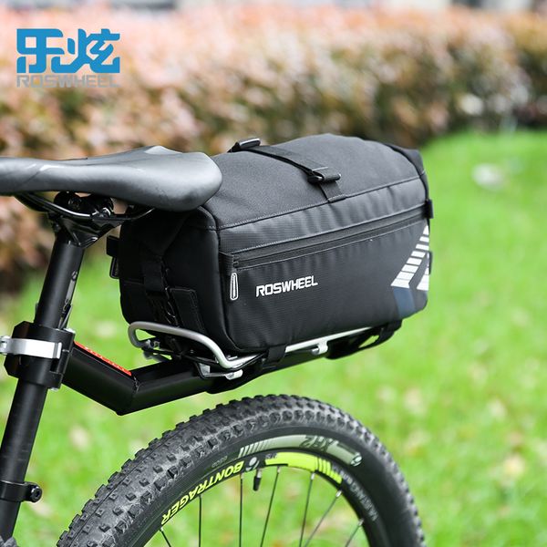 

roswheel mtb bike bag bicycle trunk bag cycling bycicle cycle bags rack accessories 6l capacity waterproof