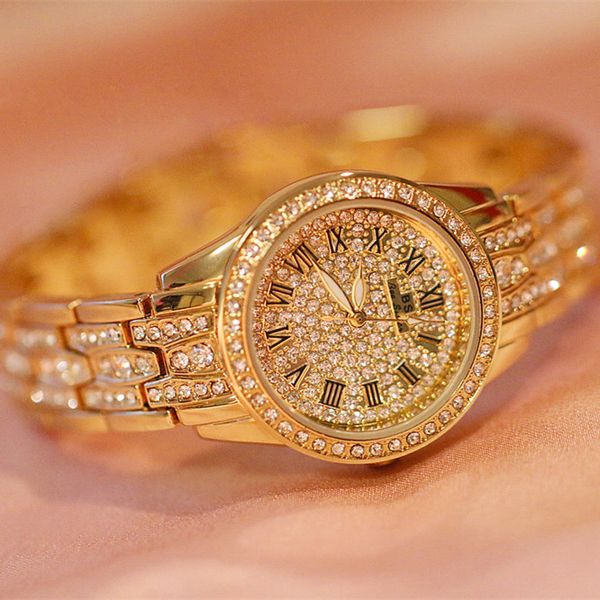 

fashion watch women gold luxury diamond bracelet watches jewelry ladies female girl hour casual quartz wristwatches, Slivery;brown