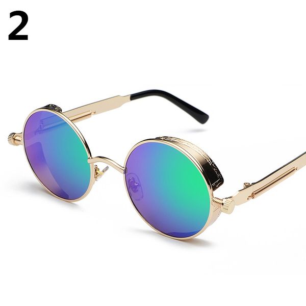 

1pc men women fashion vintage sunglasses coating mirrored retro round polarized sunglasses eyewear, White;black