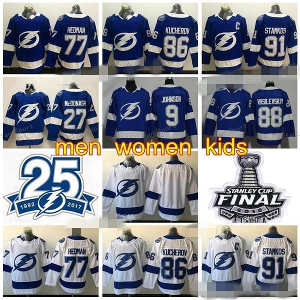 

Hockey Tampa Bay Lightning Jerseys 25th 91 Steven Stamkos 77 Victor Hedman 86 Nikita Kucherov Tyler Johnson Andrei Vasilevskiy Ryan McDonagh