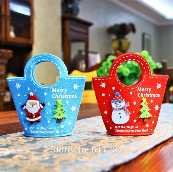 

4 pcs felt bag christmas gift bags holders confection party decor red felt bag