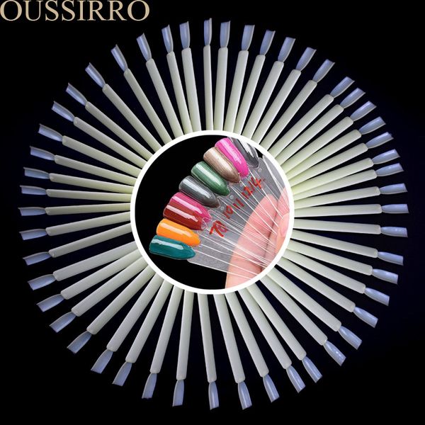 

50 personal computer nail art show natural pie chart color nail polish practice with ring tool, Red;gold