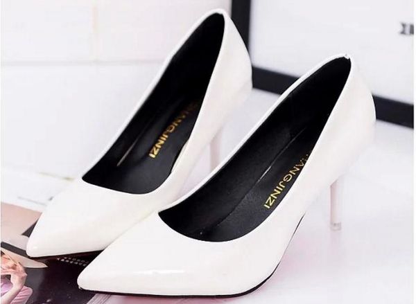

send 2018 new style spring pointed end fine heel high heel woman shoes@01, Black