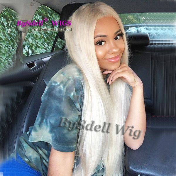 Synthetic Long Straight Platinum Blonde Hair Wig Natural African