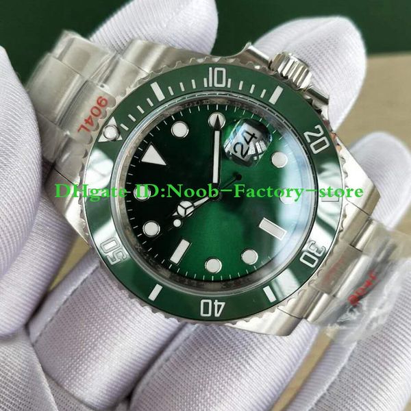 

Super Factory 904L Steel V9 Version Mens Automatic Cal 3135 Watch Black Green Ceramic Bezel Dial 116610 Dive Glidelock Men Eta Watches