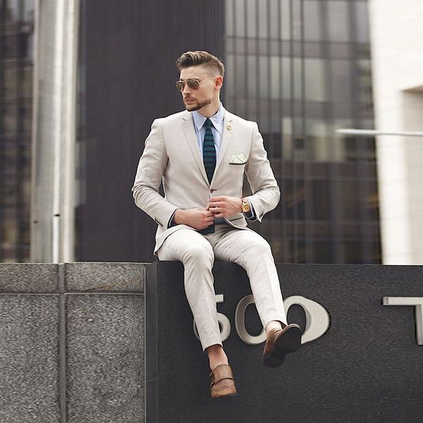 

slim men khaki suits for wedding tuxedos prom wear groomsman suits 2piece(jacket+pants)man blazer custom made costume homme terno masculino