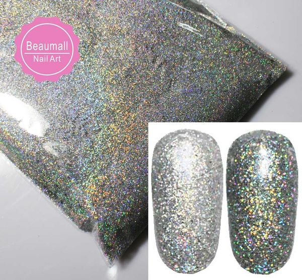 

50g/bag, 0.2mm 008 size holographic glitters laser powder chrome pigments glitter dusts for nail ,tattoo art decorated#bng50031, Silver;gold