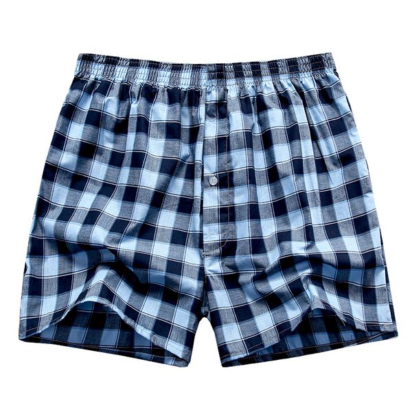 

the new woven arrow pants loose shorts men's panties cotton boxer male plus large big size comfortable soft underwear men plaid, Black;white