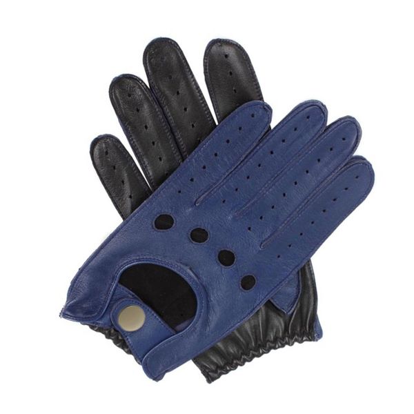 

new arrival male genuine leather gloves sheepskin mens wrist unlined breathable genuine fashion driving gloves men mittens, Blue;gray