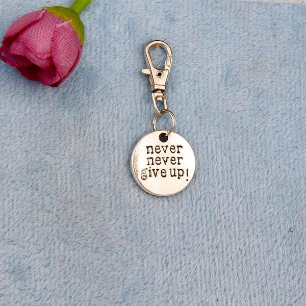 

горячая античное серебро никогда не сдавайся тег шарм подвеска вращающаяся застежка омаров брелок брелок творчество женская сумка ювелирные, Slivery;golden