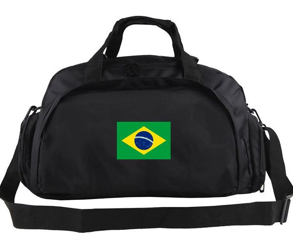 

brazil duffel bag yellow green flag tote country banner backpack 2 use way exercise luggage sport shoulder duffle emblem sling pack