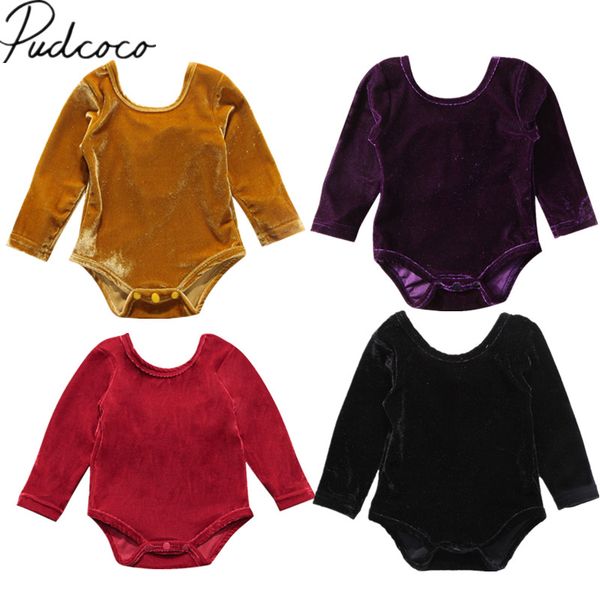 

2018 brand new xmas newborn toddler infant baby girls bowknot bodysuit long sleeve jumpsuit pleuche clothes backless outfits, Blue