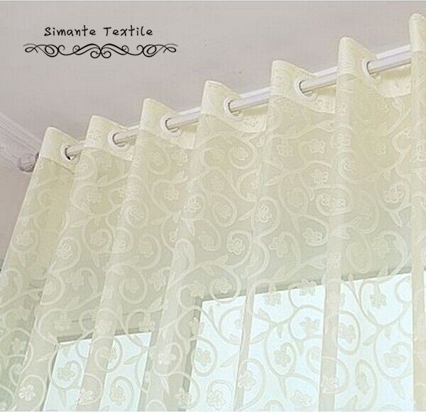 

rustic jacquard voile sheer curtains tulle fabrics for home decoration bedroom transparent tulle panel