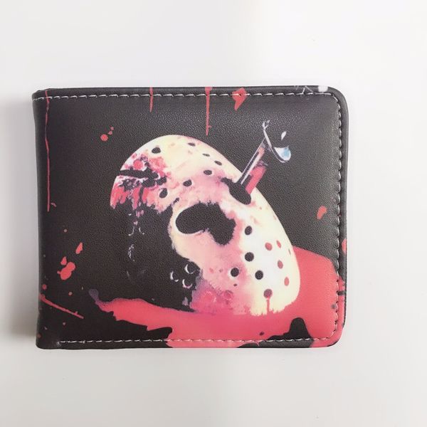

new friday the 13th short wallet purse handbags fashion women's cartoon young men coin purse student gift w1177y, Red;black