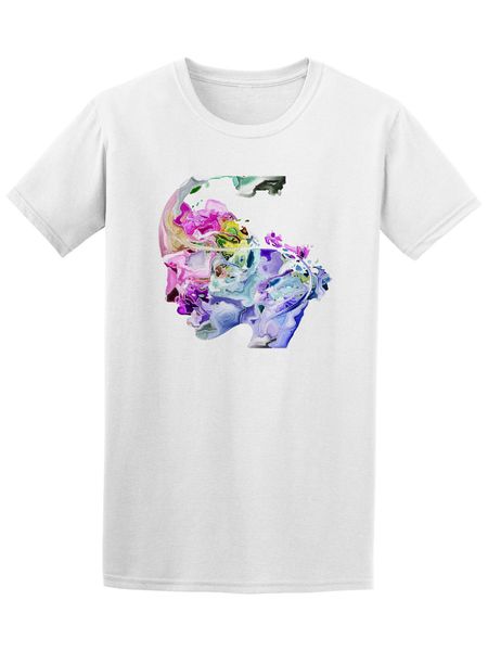 Satin Al Sanatsal Suluboya Insan Yuzu Grafik Tee Yeni Moda