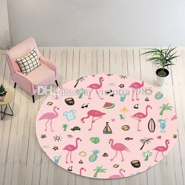 Grosshandel 60 60cm Flamingo Runde Teppich Hauptdekoration Im