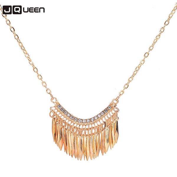 

alloy gold color crystal tassels short necklace clavicle chain for women concise personality bijoux accessories, Silver