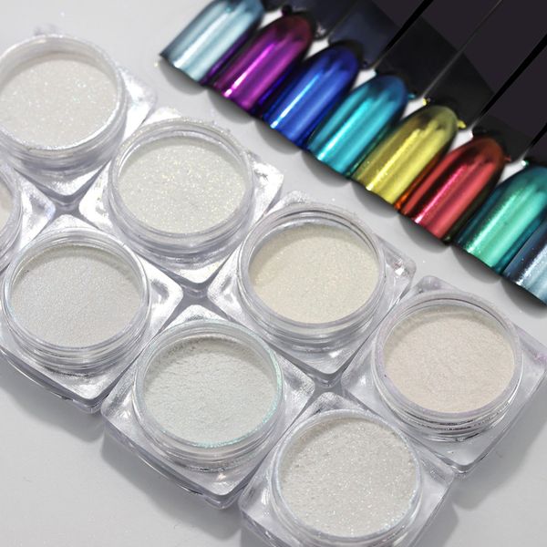 

coscelia 1box mirror powder mermaid pearl shell nail glitter powder shining nail art pigment decoration dust uv gel polish, Silver;gold