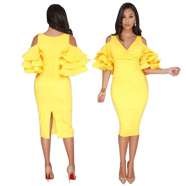

soft dress short midi summer casual business cold shoulder ruffle sleeve ruched bust womens ladies clothing lady office dress, White;black