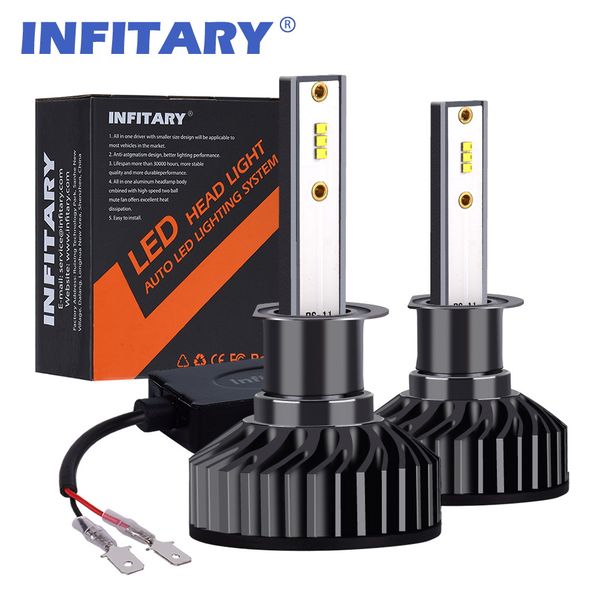 

infitary led headlight bulbs h1 conversion kits single beam auto headlamp car headlight 72w 6500k 8000lm super bright white zes chips