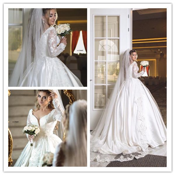 2019 Spitze Ballkleid Brautkleider Brautkleider Bling Lange Schleppe Brautkleider Prinzessin Dubai Sale Mit Schleier