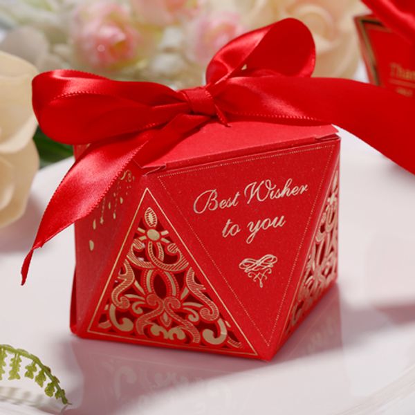 

love gift box diy favor holders creative style polygon wedding favors boxes candies and sweets gift box with ribbon 3 colors choose