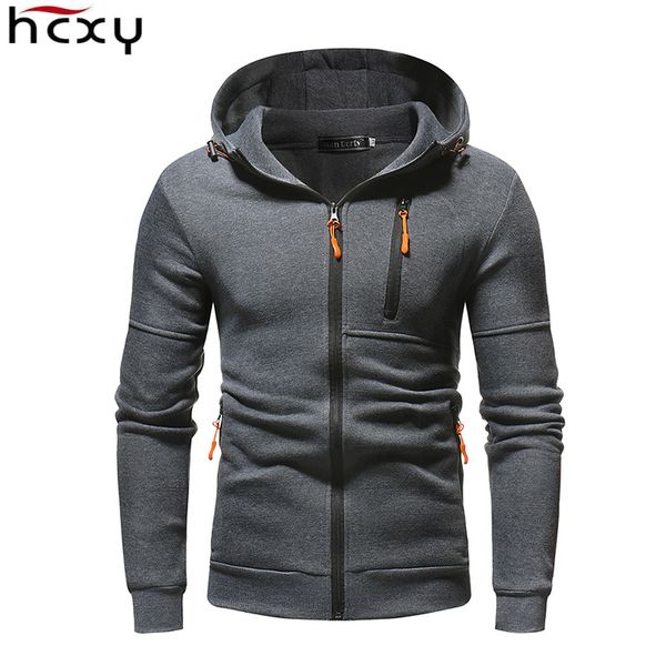 

hcxy 2018 new autumn mens fashion outerwear windbreaker men jackets hooded casual sporting coat big size, Black;brown