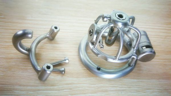 Ultra Short Chastity Lock Cage Bondage Dispositivo maschile Gear Cock Pene in acciaio inossidabile per uomo Cbt Rod Dick