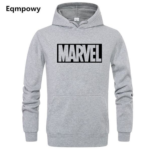 

hot 2018 autumn and winter hip hop pullover sweatshirts men high quality marvel letter printing fashion mens hoodies, Black