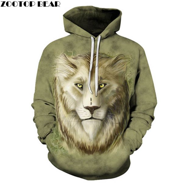 

lion sweatshirts men women hoodies anime tracksuit 3d printing pullover animal hoody fashion coat hip hop drop ship, Black