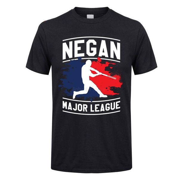 

negan-t-shirt-negan-major-league-shirt-men-summer-custom-short-sleeve-the-walking-dead-negan, White;black