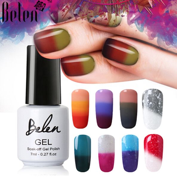 3 Farben 2 Farben Thermal Nail Gel Polish 7 ml Temperatur Farbwechsel Soak Off UV Gel Lack Maniküre Glückslack