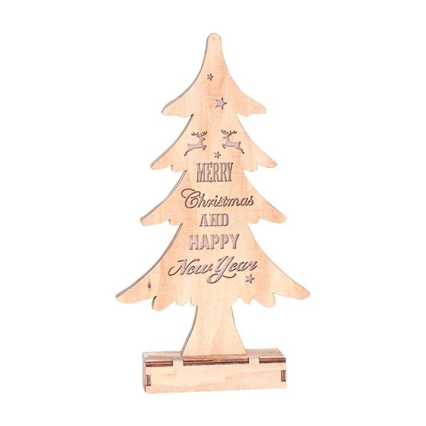 Großhandel Weihnachtsdekoration Ornamente Lichtfarbe Holz Weihnachtsbaum Ornamente Hotel Fenster Dekoration Licht Dekor Geschenke Von Aurorl 4081