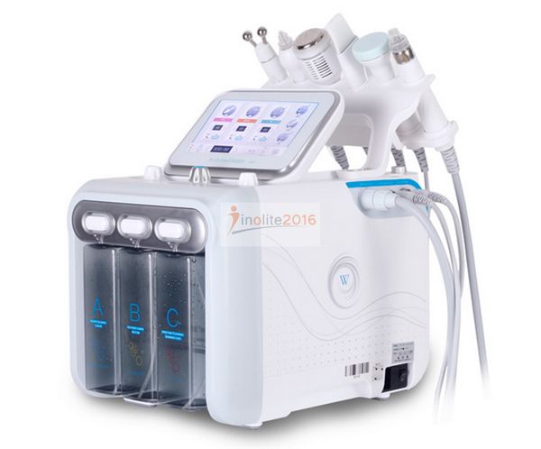 

6in1 H2-O2 Hydra Dermabrasion RF Био-лифтинг-спа для лица Гидро-микродермабразия Лицевая машина / вода Дермабразия Холодный молоток Спрей для кислорода