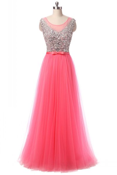 

элегантные женские a-line длинные бисероплетение платья выпускного вечера плюс размер на заказ длина пола коралл зашнуровать вечерние платья, Red