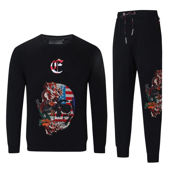 

M - 2XL Mens Designer Tracksuits Branded Sweatsuit Men Jogger Sets Printed Beads Decorated Crewneck Sweatshirt and Jogegrs Sets