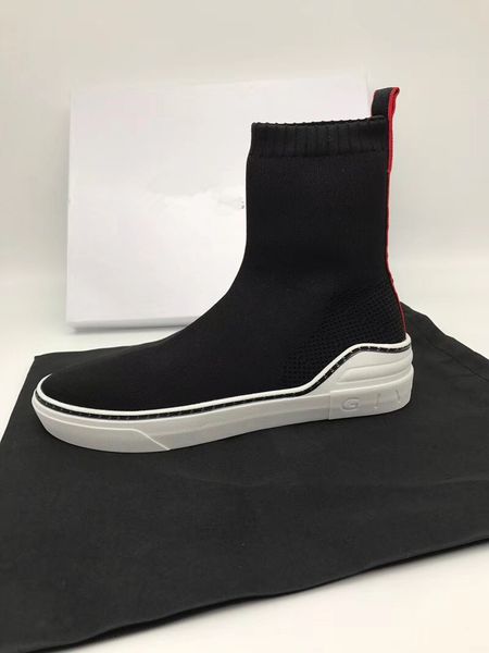 

popular high-2018ss custom high-density ribbon tpu socks shoes factory direct high-end elastic casual boots, Black