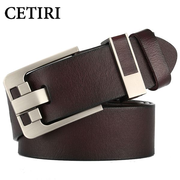 

cowhide genuine leather belts for men brand strap men's leather casual pin buckle belt man cowboy jeans cintos, Black;brown